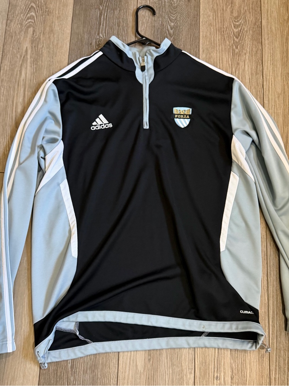 adidas Men’s Black & Light Gray Quarter-Zip Training Top